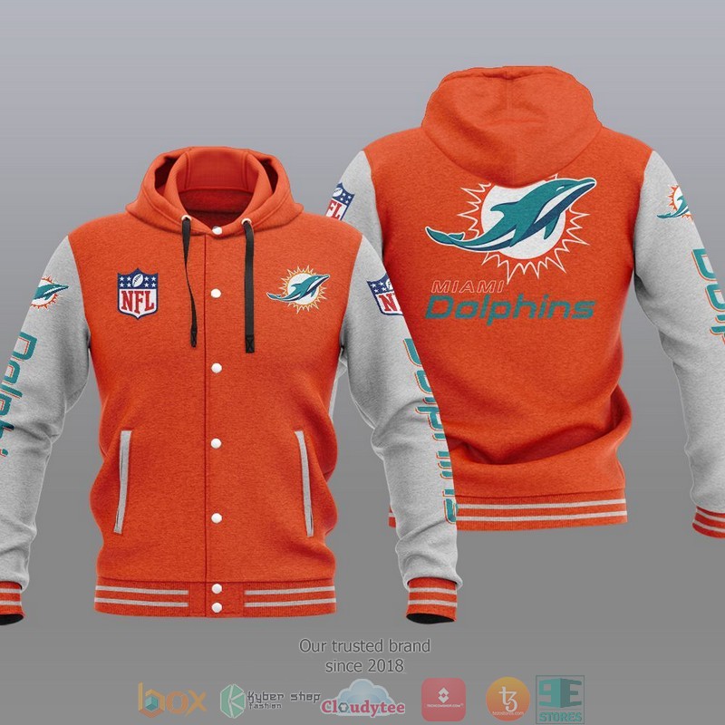 Nfl Miami Dolphins Baseball Jacket Hoodie Nfl Miami Dolphins Baseball Jacket Hoodie