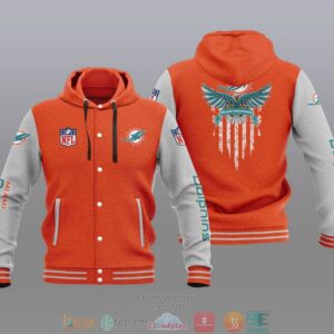 Nfl Miami Dolphins Eagle American Flag Baseball Jacket Hoodie