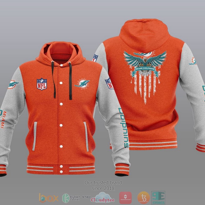 Nfl Miami Dolphins Eagle American Flag Baseball Jacket Hoodie Nfl Miami Dolphins Eagle American Flag Baseball Jacket Hoodie