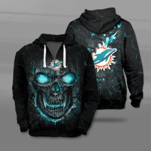 Nfl Miami Dolphins Fire Skull Lava 3D Shirt