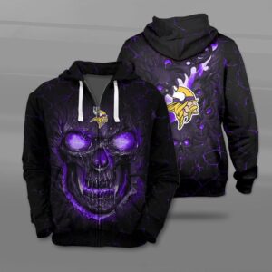 Nfl Minnesota Vikings Fire Skull Lava 3D Shirt