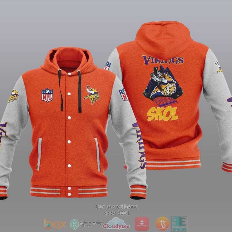 Nfl Minnesota Vikings Skol Baseball Jacket Hoodie Nfl Minnesota Vikings Skol Baseball Jacket Hoodie