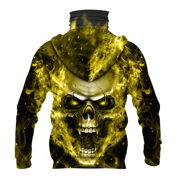 Nfl Minnesota Vikings Yellow Flameskull 3D Hoodie Mask Nfl Minnesota Vikings Yellow Flameskull 3D Hoodie Mask