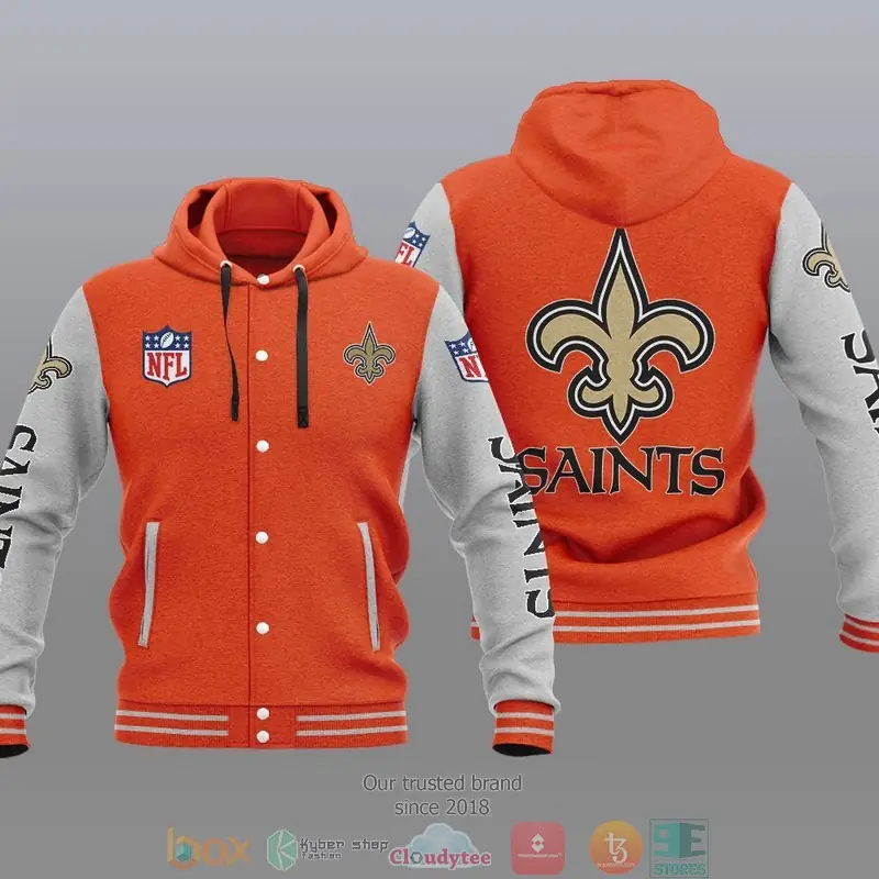 Nfl New Orleans Saints Baseball Jacket Hoodie Nfl New Orleans Saints Baseball Jacket Hoodie