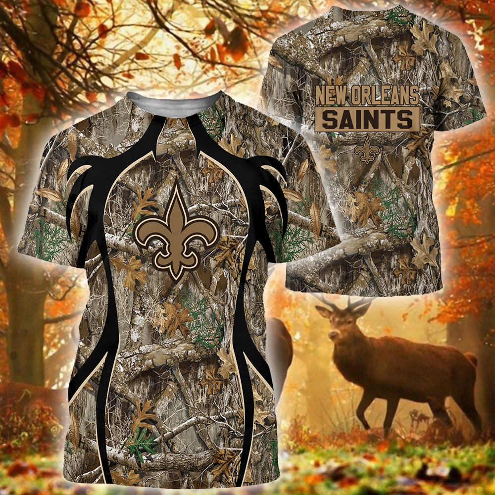 Nfl New Orleans Saints Hunting Camo 3D Shirt Nfl New Orleans Saints Hunting Camo 3D Shirt
