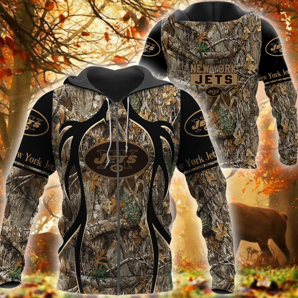 Nfl New York Jets Camo Hunting 3D Shirt Nfl New York Jets Camo Hunting 3D Shirt