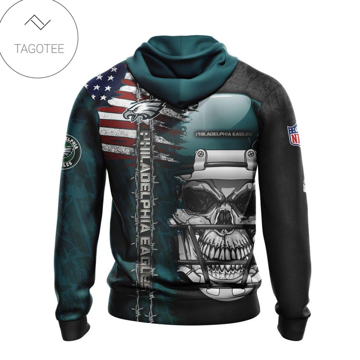 Nfl Philadelphia Eagles Skull With Helmets 2022 Hoodie Nfl Philadelphia Eagles Skull With Helmets 2022 Hoodie