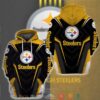 Nfl Pittsburgh Steelers Black Yellow 3D Hoodie