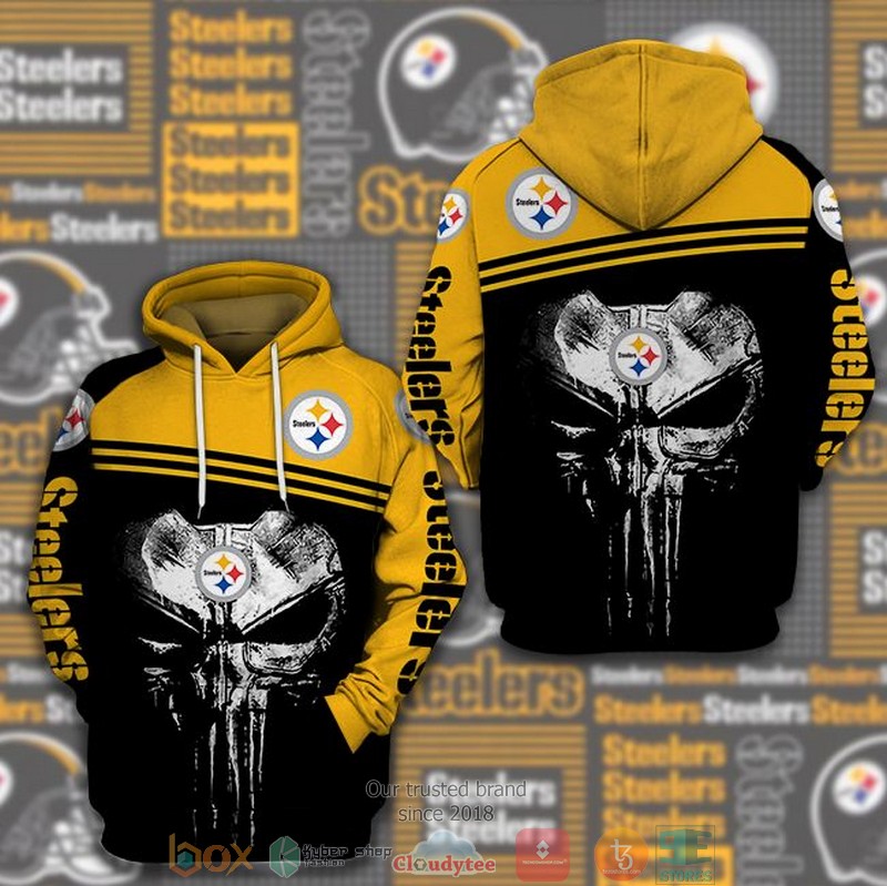Nfl Pittsburgh Steelers Punisher Skull 3D Hoodie Nfl Pittsburgh Steelers Punisher Skull 3D Hoodie