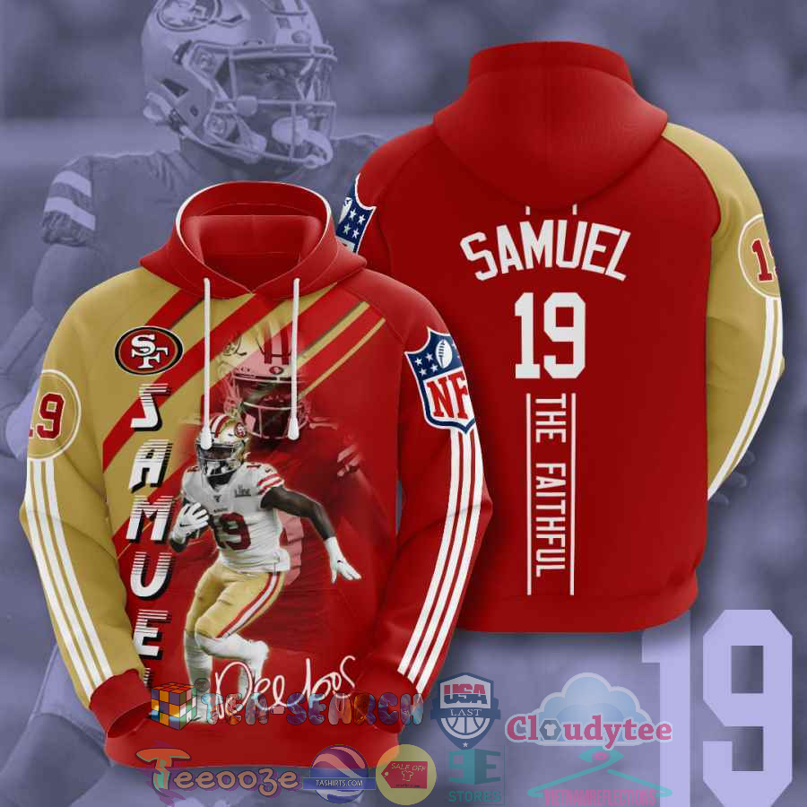 Nfl San Francisco 49Ers Deebo Samuel 19 The Faithful Hoodie 3D Nfl San Francisco 49Ers Deebo Samuel 19 The Faithful Hoodie 3D