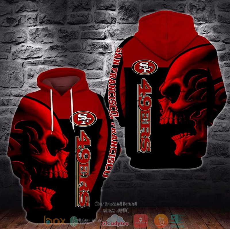 Nfl San Francisco 49Ers Skull 3D Hoodie Nfl San Francisco 49Ers Skull 3D Hoodie