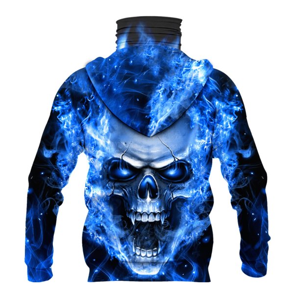 Nfl Seattle Seahawks Blue Flameskull 3D Hoodie Mask Nfl Seattle Seahawks Blue Flameskull 3D Hoodie Mask
