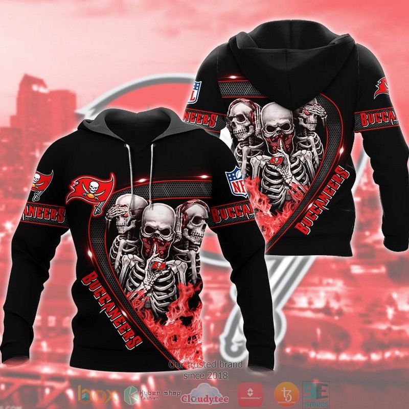 Nfl Tampa Bay Buccaneers Human Skeleton Flame Black 3D Hoodie Nfl Tampa Bay Buccaneers Human Skeleton Flame Black 3D Hoodie