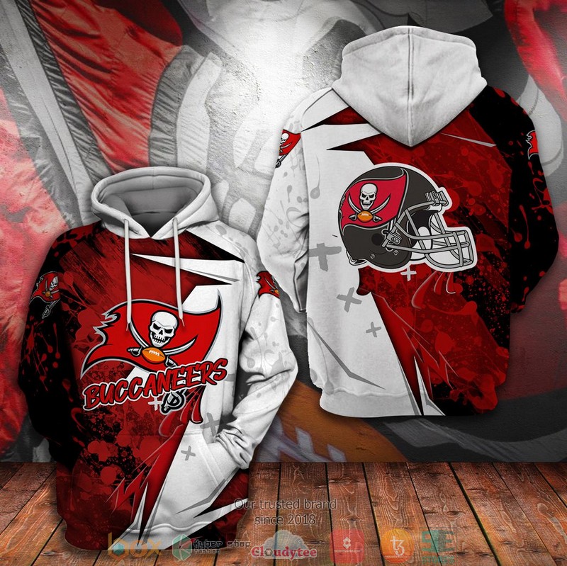 Nfl Tampa Bay Buccaneers Logo Red White 3D Hoodie Nfl Tampa Bay Buccaneers Logo Red White 3D Hoodie