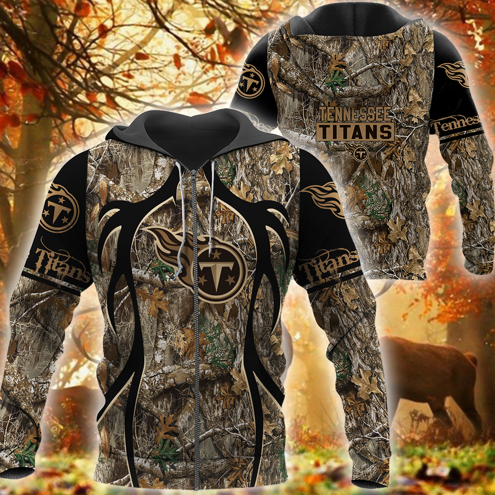 Nfl Tennessee Titans Camo Hunting 3D Shirt Nfl Tennessee Titans Camo Hunting 3D Shirt