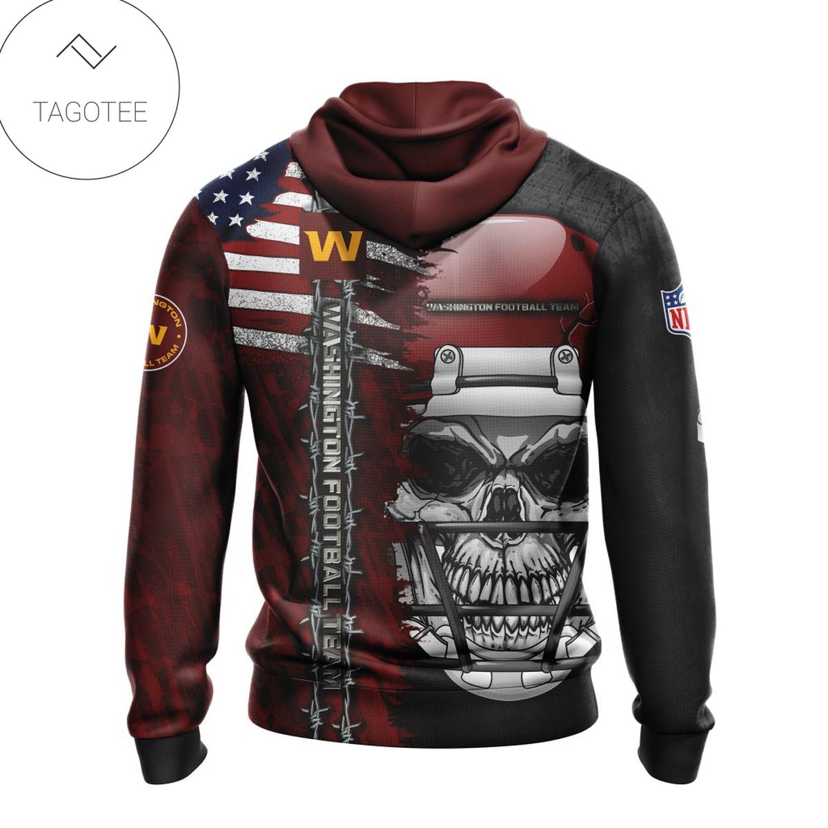 Nfl Washington Football Team Skull With Helmets 2022 Hoodie Nfl Washington Football Team Skull With Helmets 2022 Hoodie