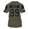 Nfl Watt 99 Arizona Cardinals 3D Shirt