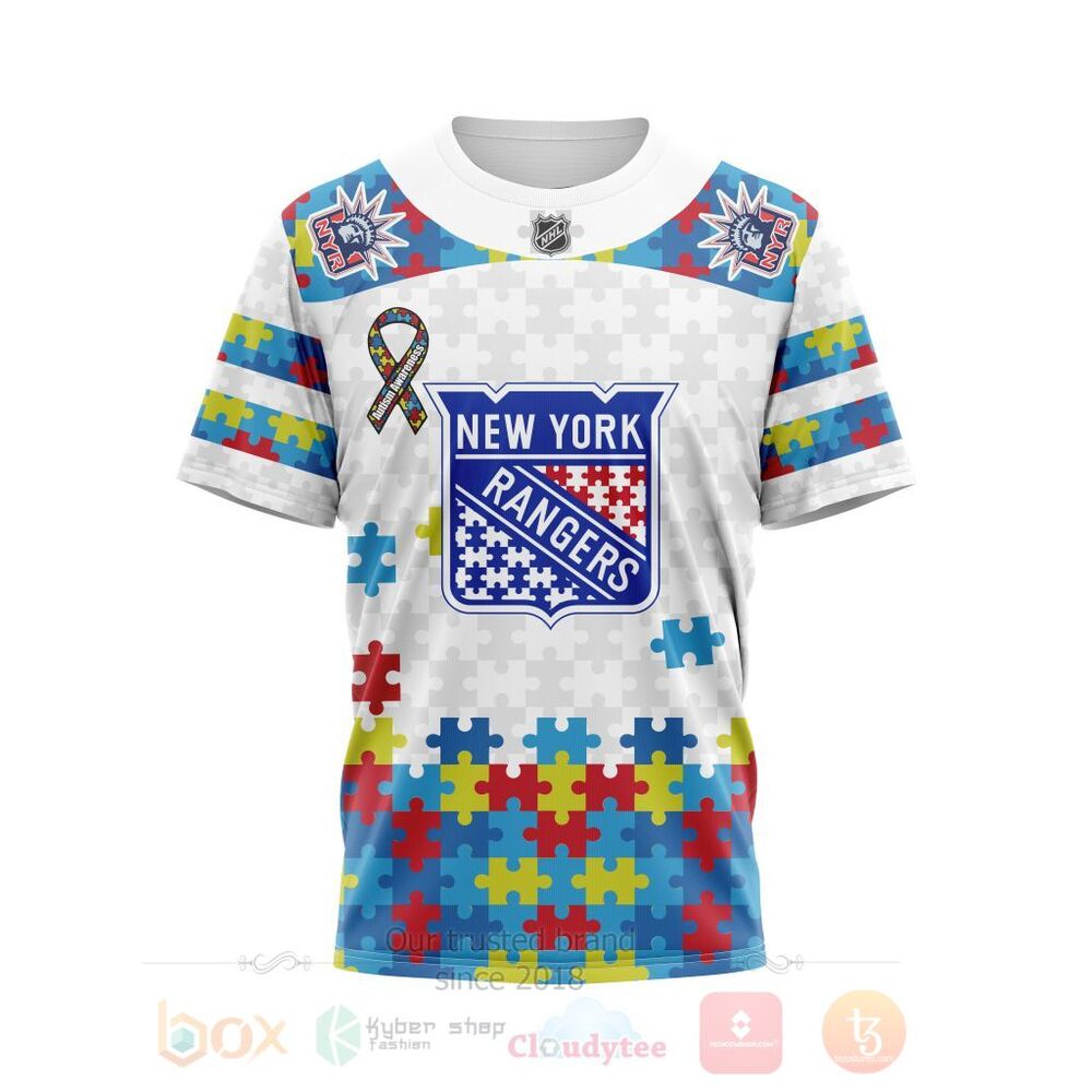 Nhl New York Rangers Autism Awareness Personalized 3D Hoodie Nhl New York Rangers Autism Awareness Personalized 3D Hoodie