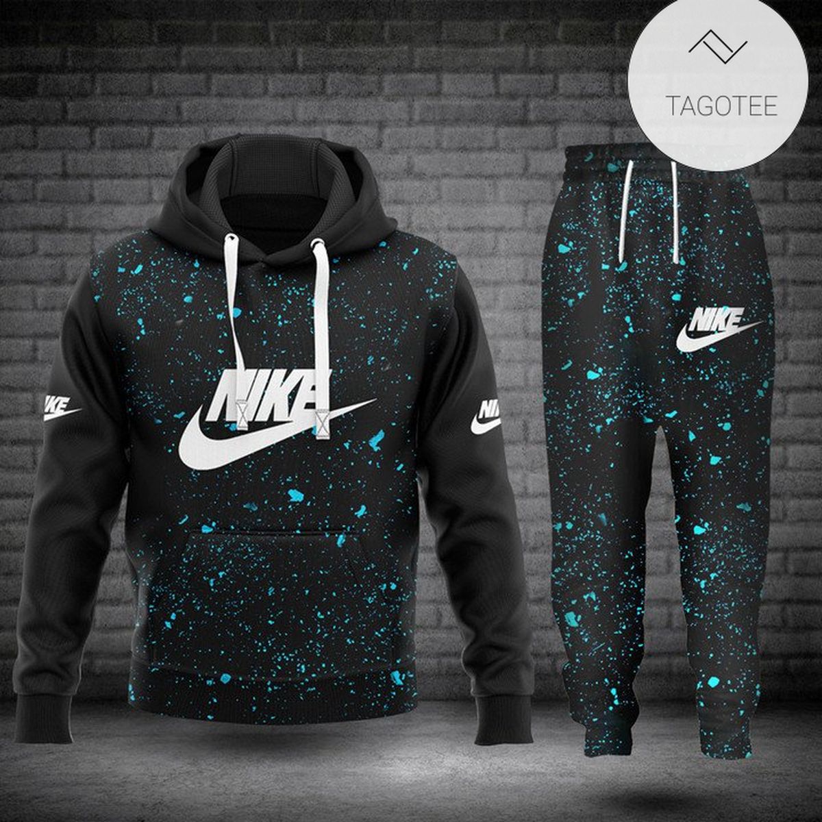 Nike Paint Flakes Black Hoodie And Pants Nike Paint Flakes Black Hoodie And Pants