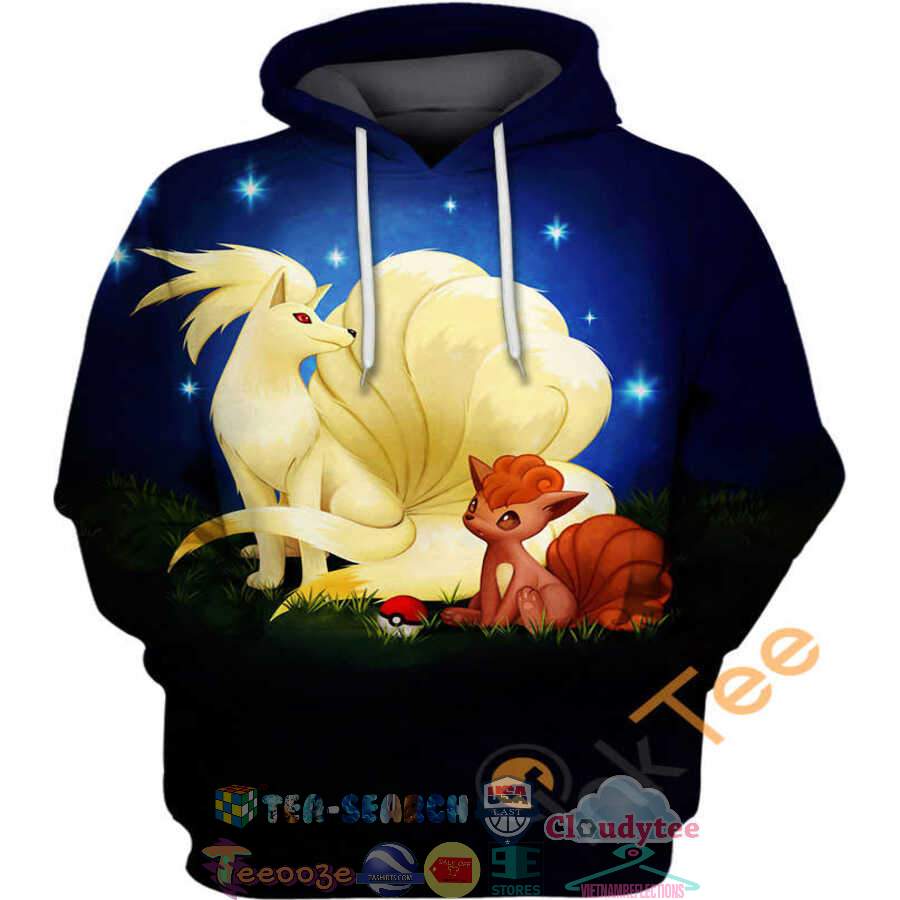 Ninetales And Vulpix Pokemon Hoodie 3D Ninetales And Vulpix Pokemon Hoodie 3D