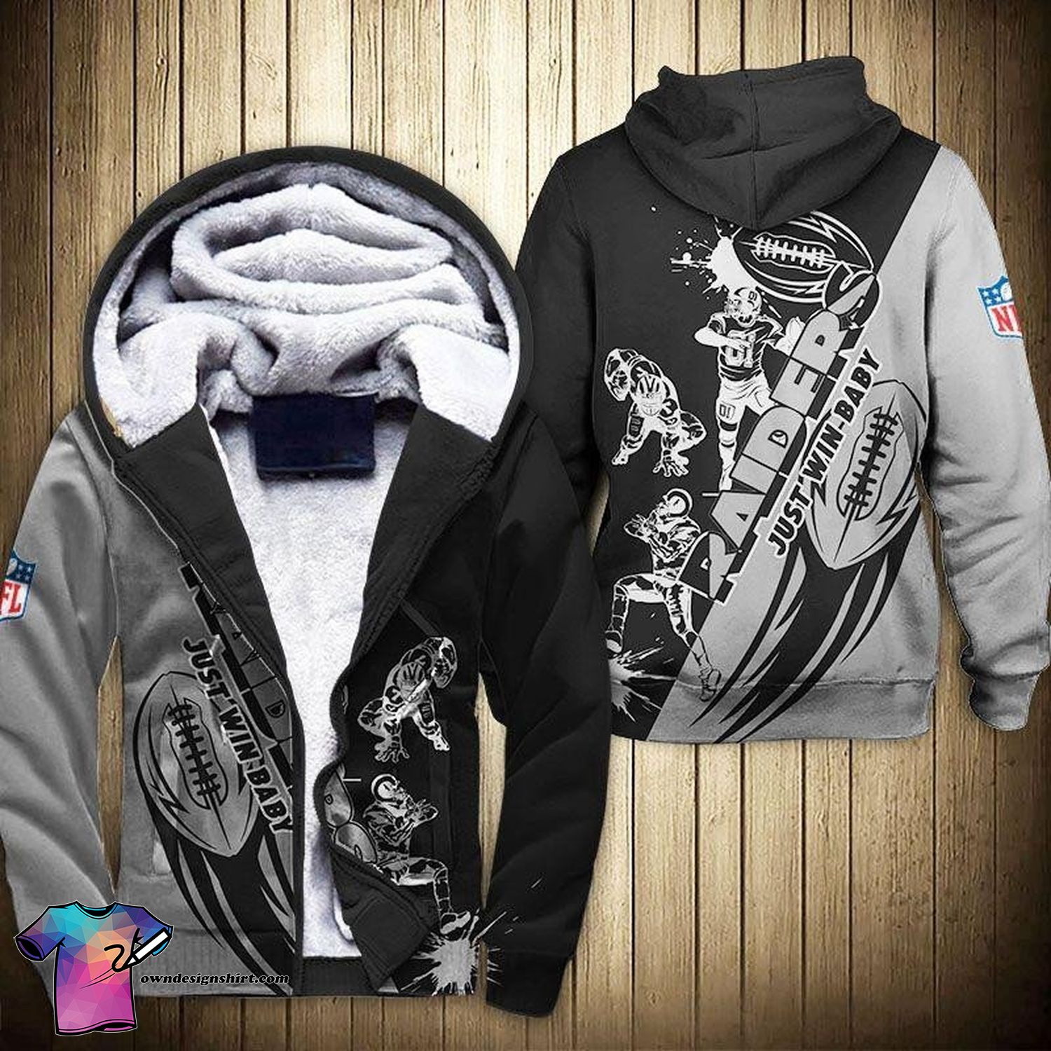 Oakland Raiders Football Full Print Fleece Hoodie Oakland Raiders Football Full Print Fleece Hoodie