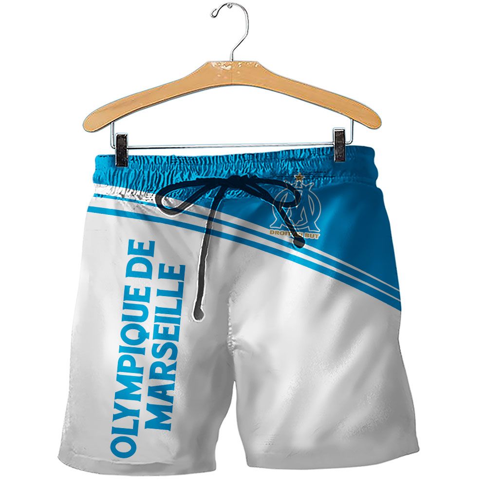Olympique De Marseille White Blue 3D Shirt Olympique De Marseille White Blue 3D Shirt