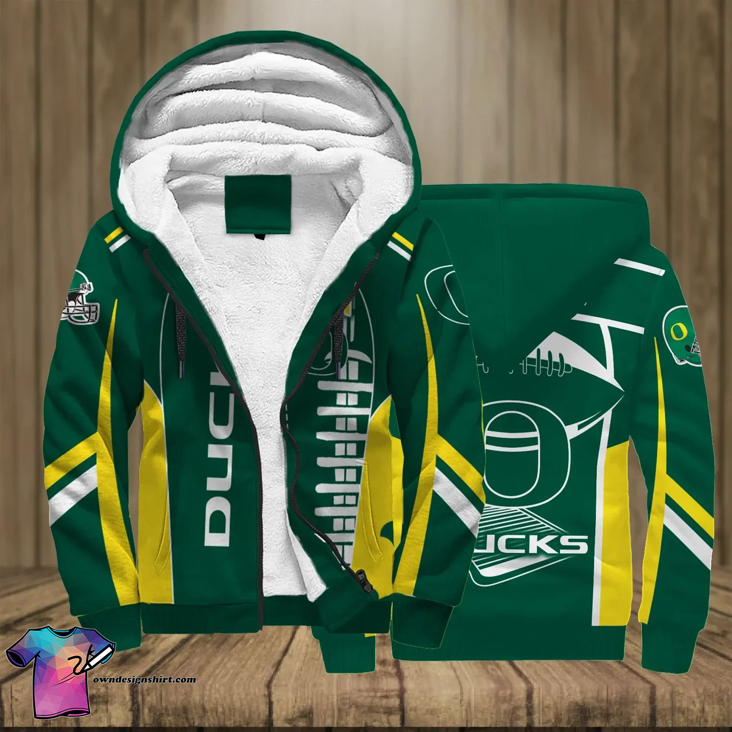 Oregon Ducks Football Team Full Print Fleece Hoodie Oregon Ducks Football Team Full Print Fleece Hoodie