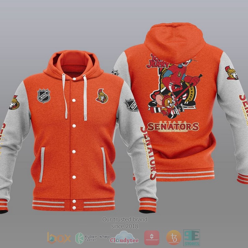 Ottawa Senators Nhl Tom And Jerry Baseball Hoodie Jacket Ottawa Senators Nhl Tom And Jerry Baseball Hoodie Jacket