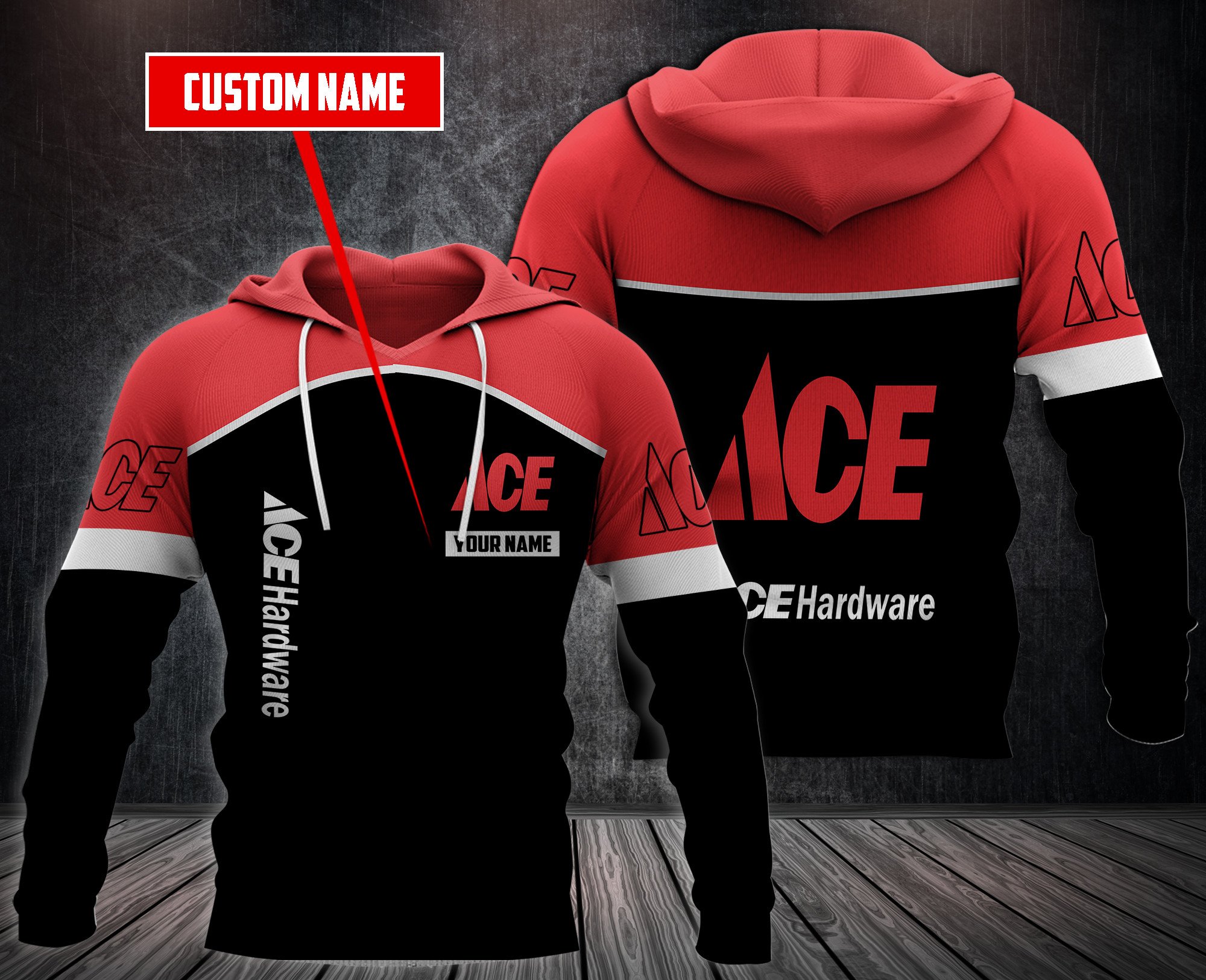 Personalized Ace Hardware Custom 3D Fleece Hoodie Personalized Ace Hardware Custom 3D Fleece Hoodie