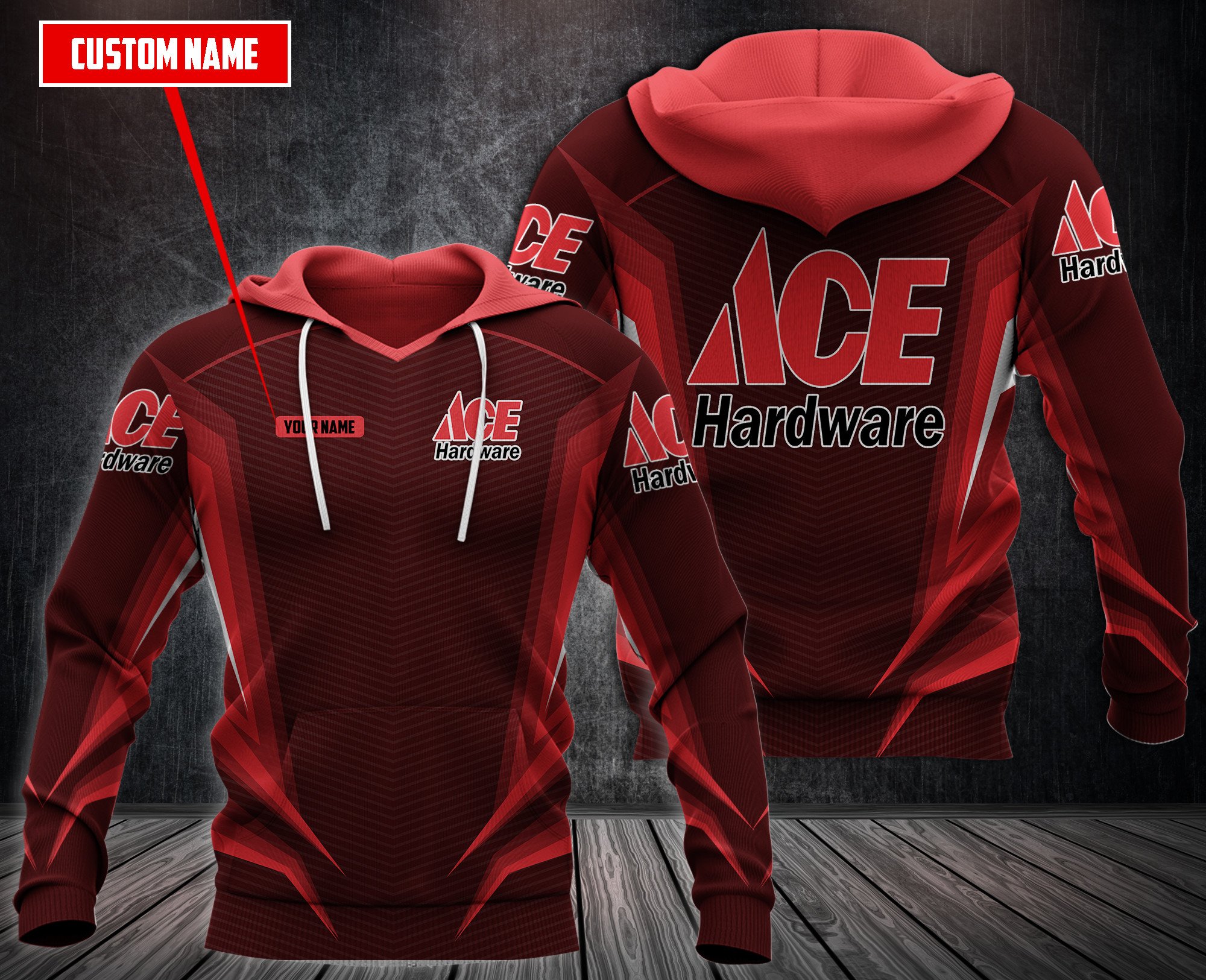 Personalized-Ace-Hardware-Red-Custom-3D-Fleece-Hoodie-Hoodie-2