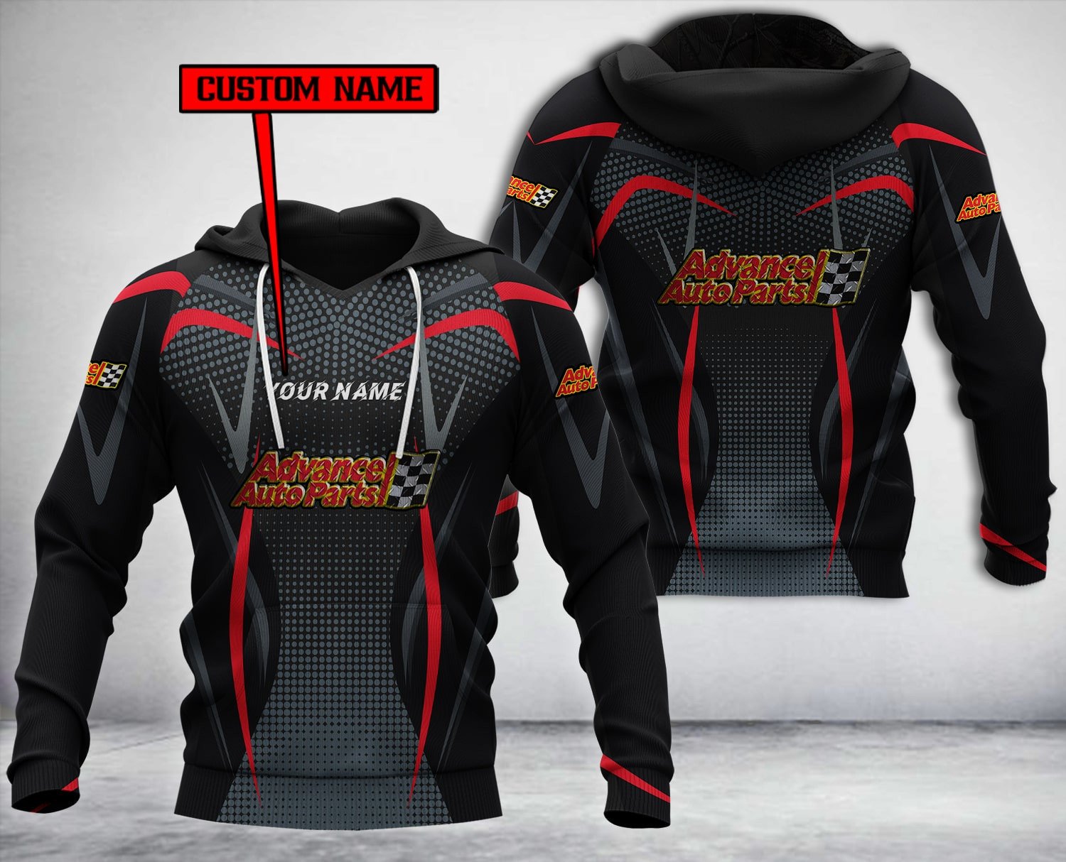 Personalized Advance Auto Parts Black Custom All Over Print 3D Hoodie Personalized Advance Auto Parts Black Custom All Over Print 3D Hoodie