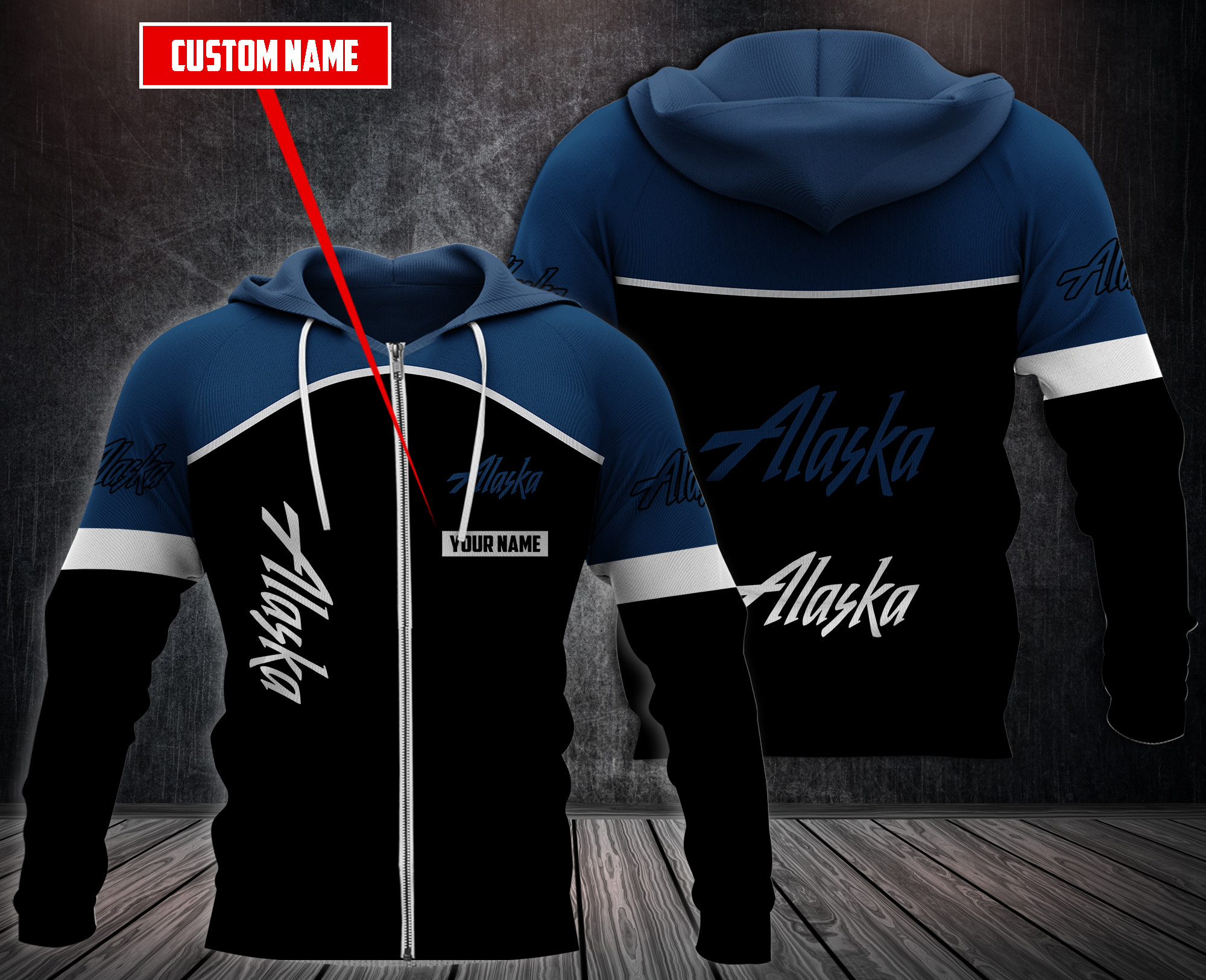 Personalized Alaska Airlines Fleece Hoodie Personalized Alaska Airlines Fleece Hoodie