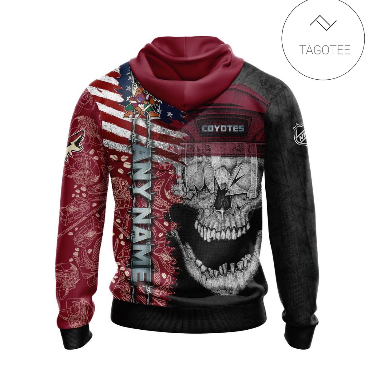 Personalized Arizona Coyotes Skull Hoodie Personalized Arizona Coyotes Skull Hoodie