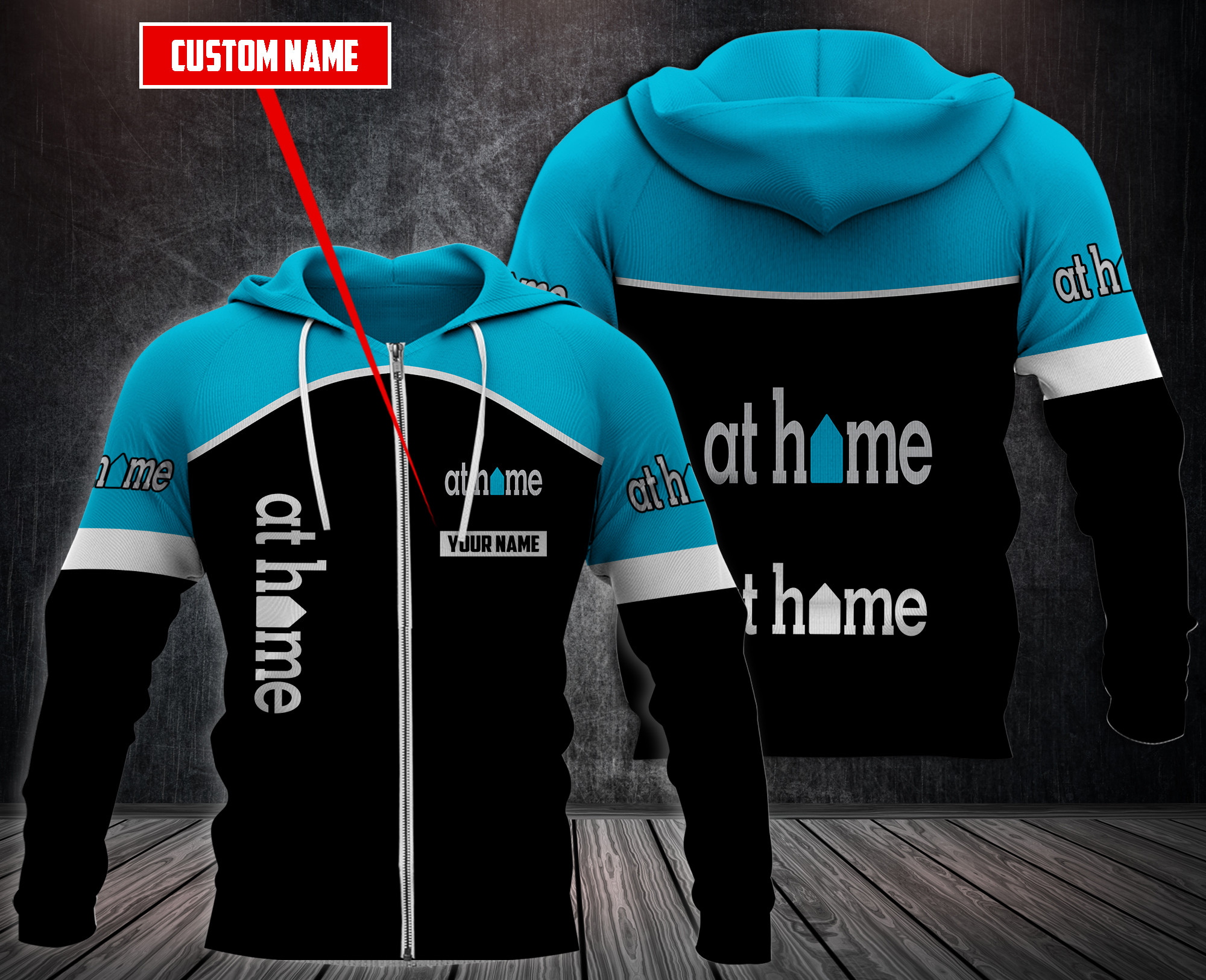 Personalized At Home 3D Fleece Hoodie Personalized At Home 3D Fleece Hoodie
