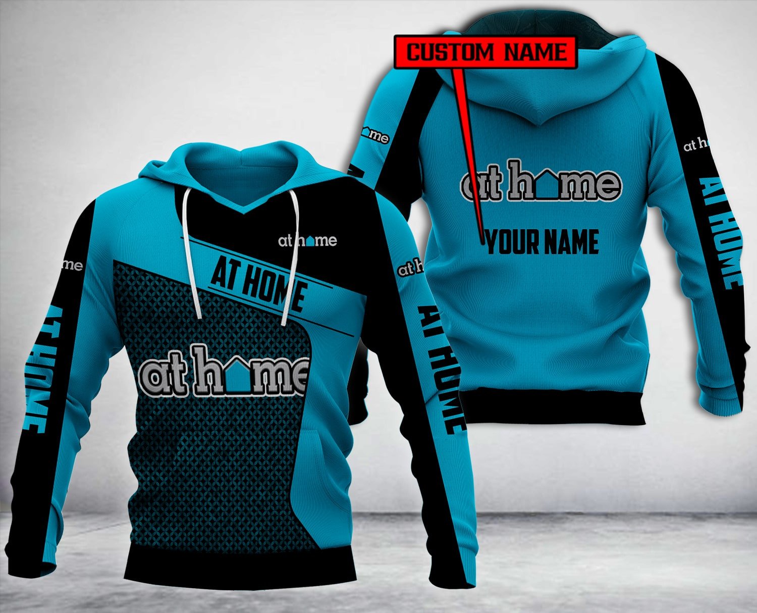 Personalized At Home Blue Custom All Over Print 3D Hoodie Personalized At Home Blue Custom All Over Print 3D Hoodie