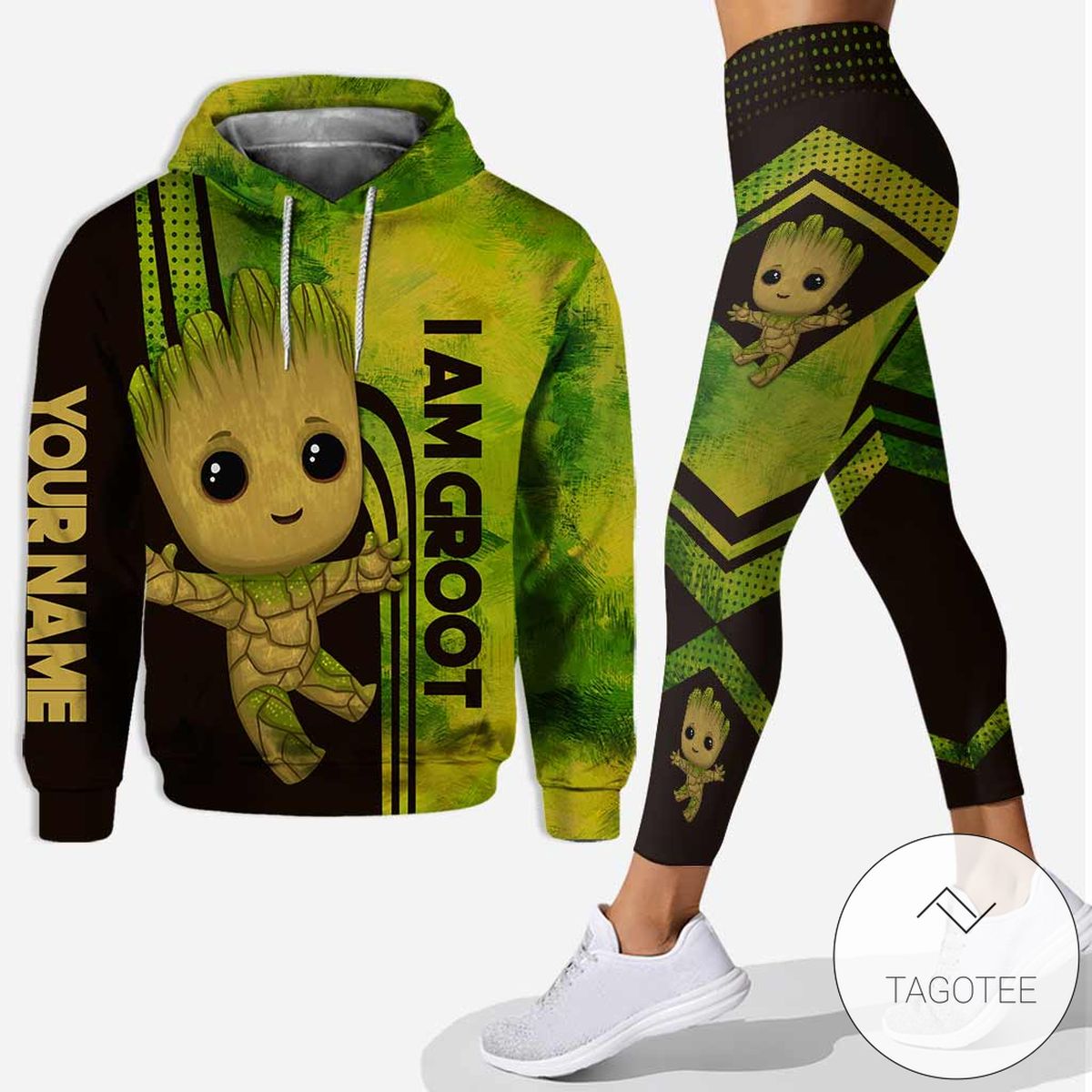 Personalized Baby Groot Plant Green Hoodie And Leggings Personalized Baby Groot Plant Green Hoodie And Leggings