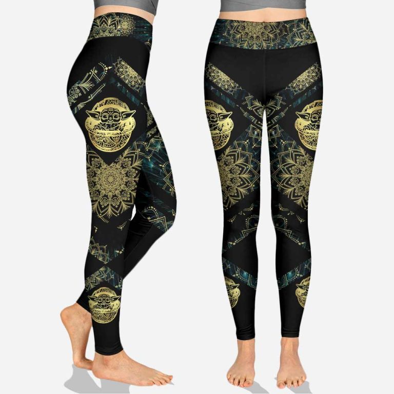 Personalized-Baby-Yoda-Too-Cute-I-Am-Flowers-Black-3D-Hoodie-Leggings-3