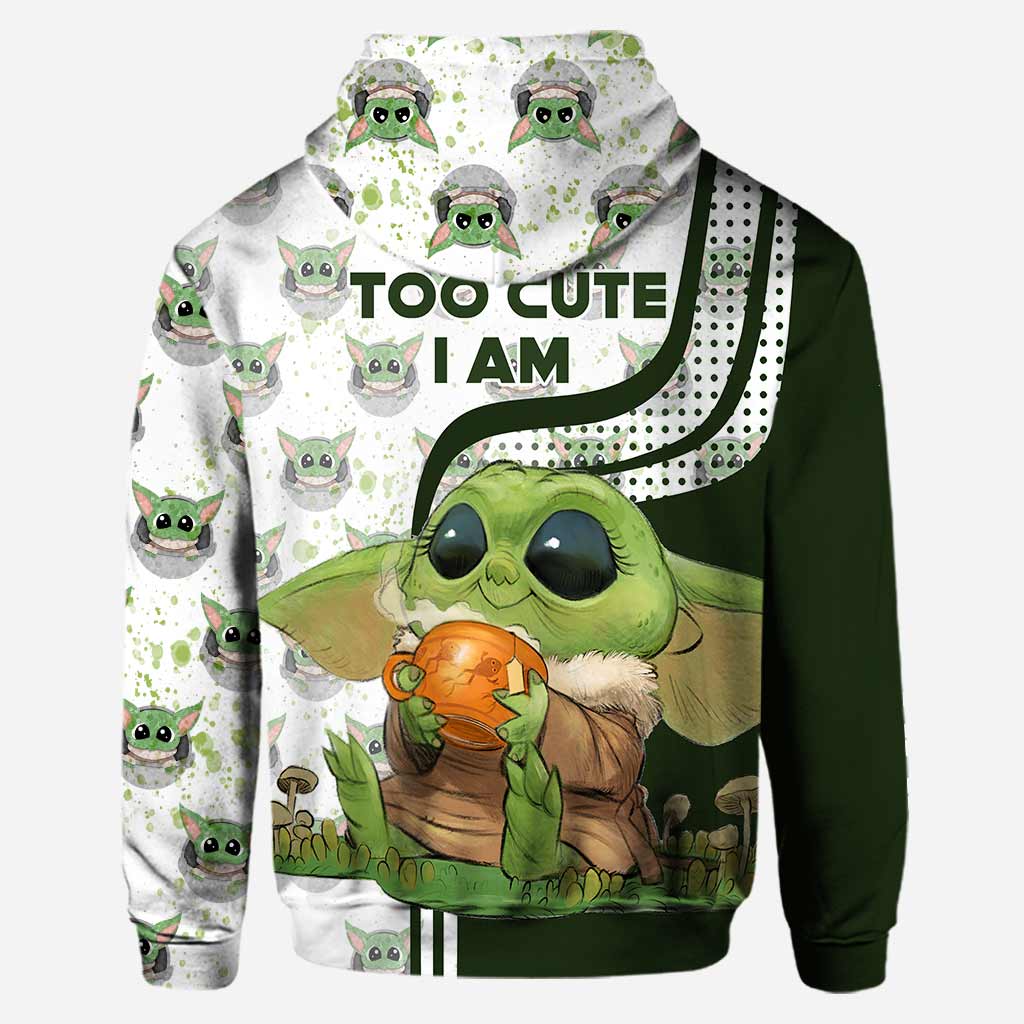 Personalized Baby Yoda Too Cute I Am Green White 3D Hoodie Personalized Baby Yoda Too Cute I Am Green White 3D Hoodie