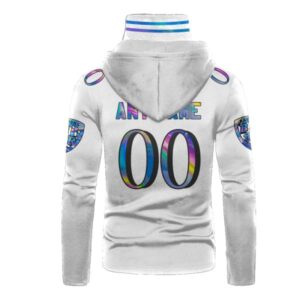 Personalized Baltimore Ravens Nfl White Custom 3D Hoodie Mask