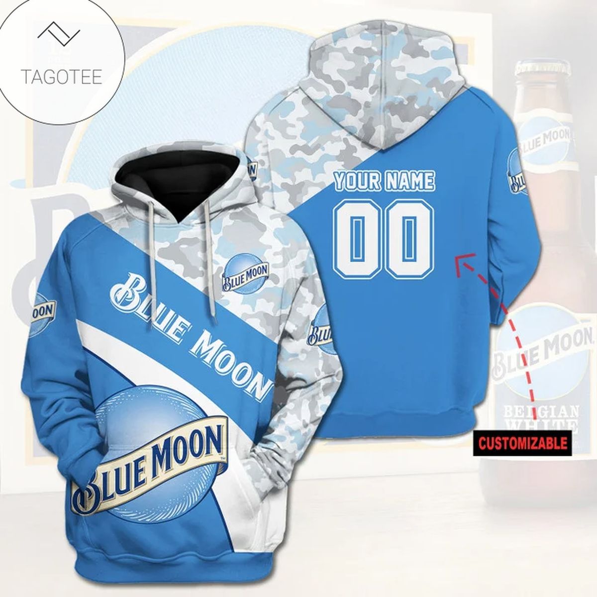 Personalized Blue Moon Logo Hoodie Personalized Blue Moon Logo Hoodie