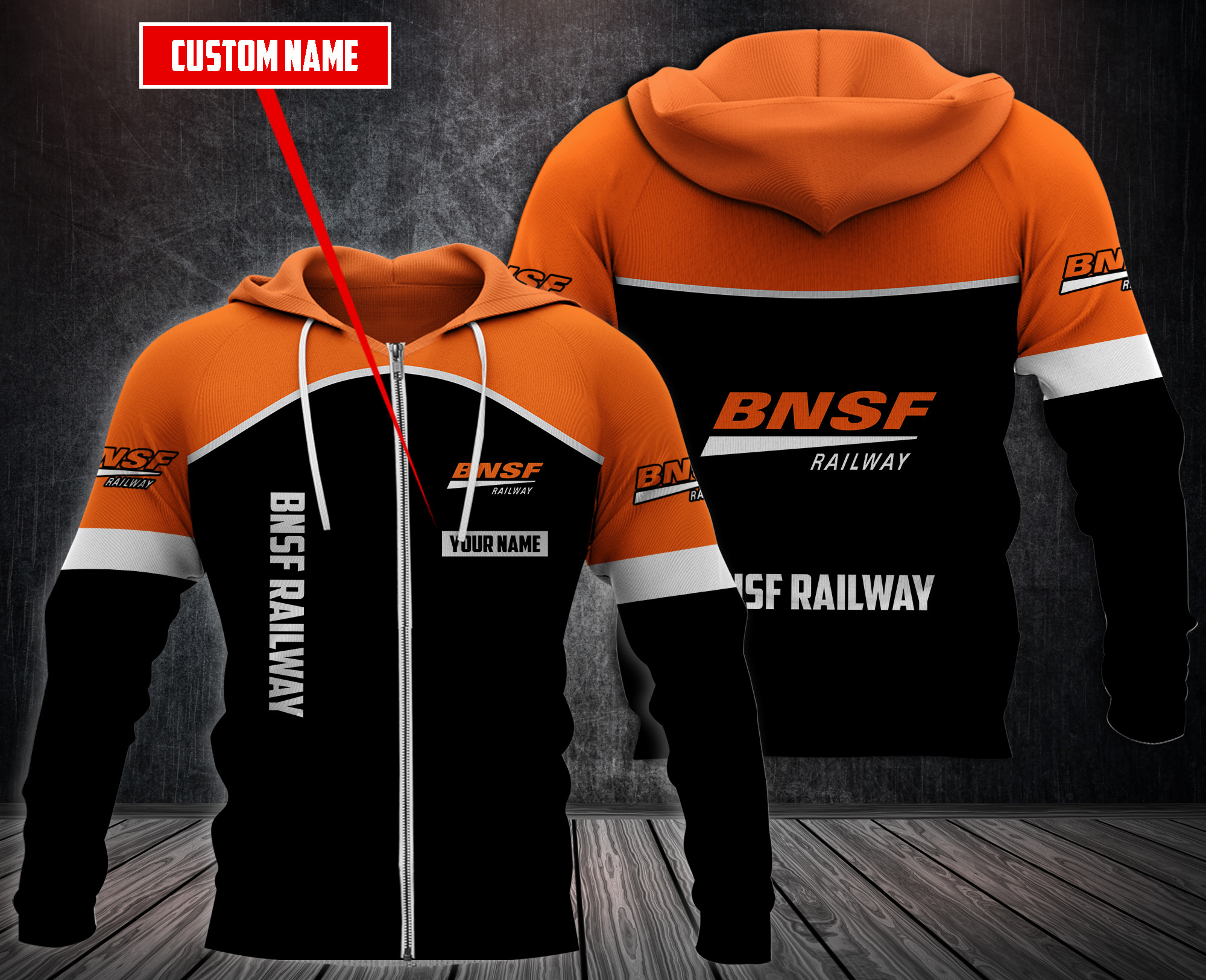 Personalized Bnsf Railway 3D Fleece Hoodie Personalized Bnsf Railway 3D Fleece Hoodie