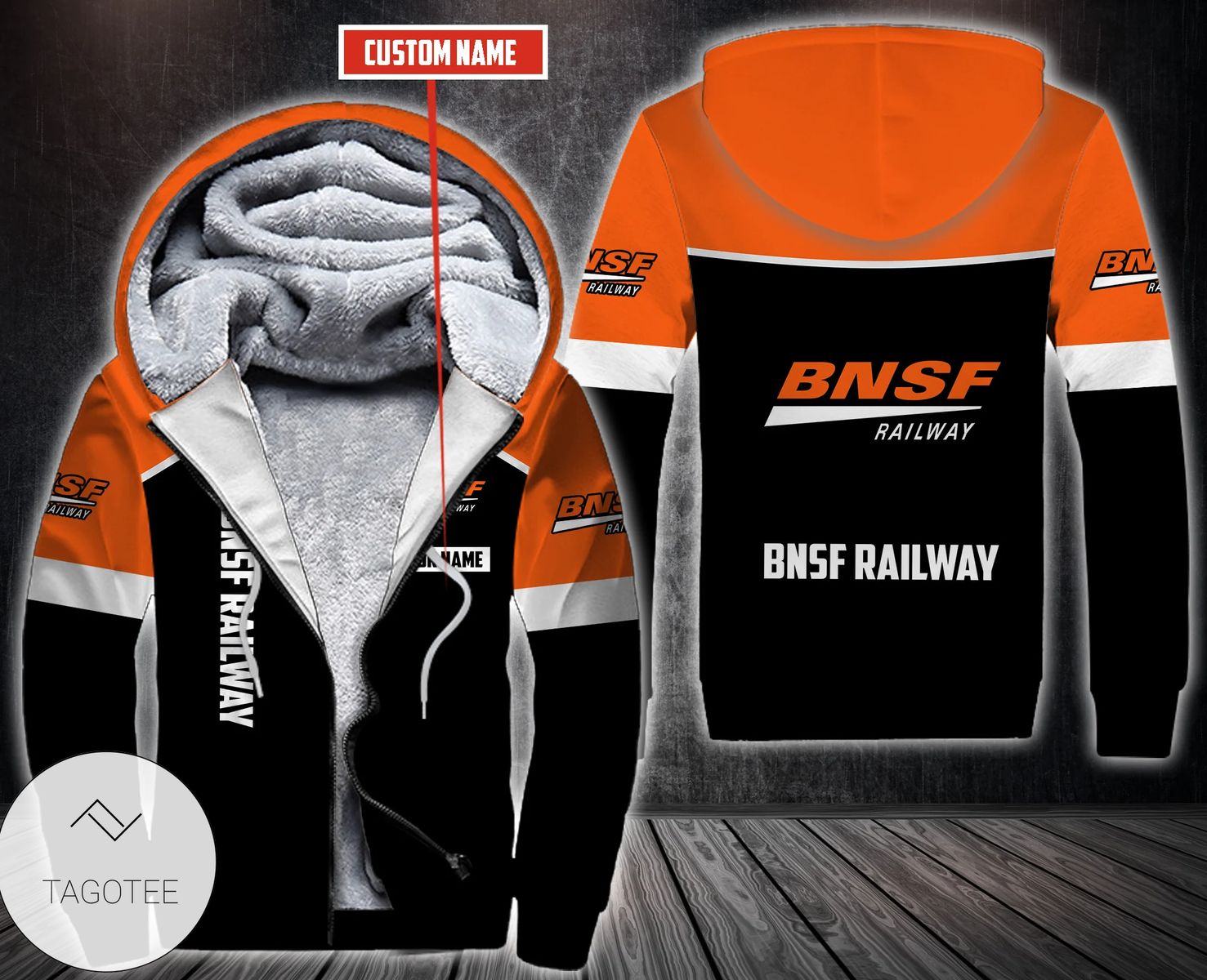 Personalized Bnsf Railway Fleece Hoodie Personalized Bnsf Railway Fleece Hoodie