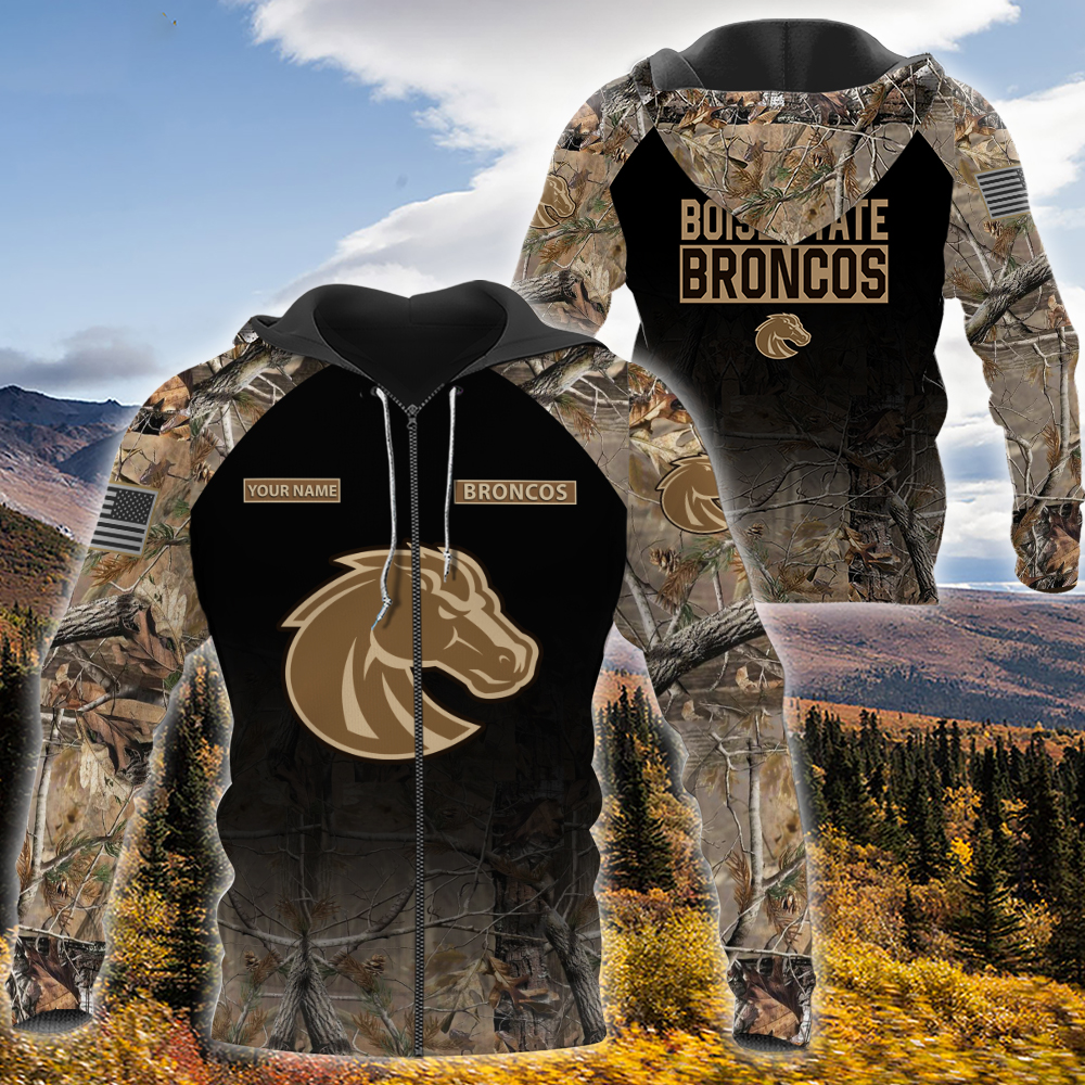 Personalized Boise State Broncos Hunting Camo Custom 3D Shirt Personalized Boise State Broncos Hunting Camo Custom 3D Shirt