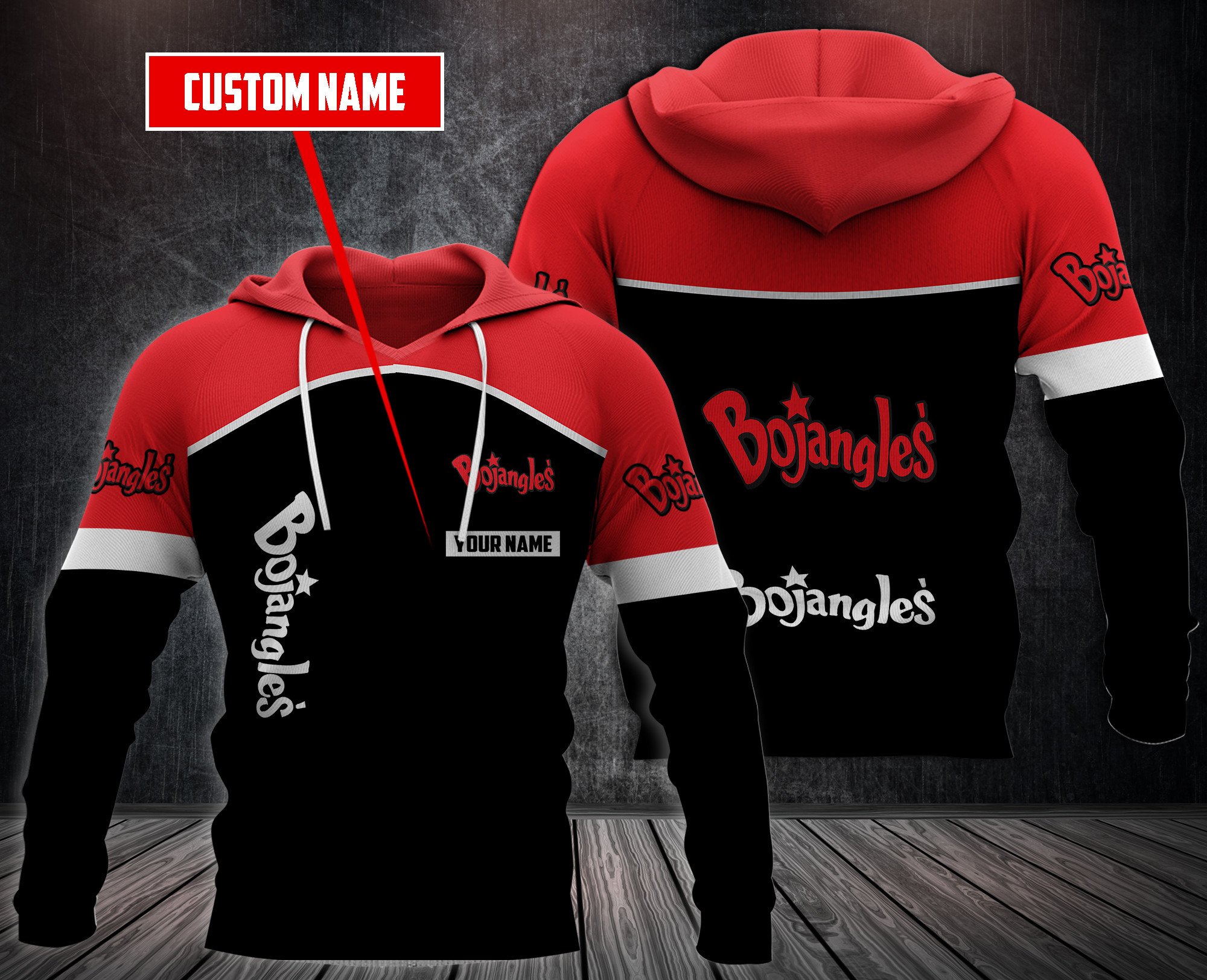 Personalized Bojangles Custom 3D Fleece Hoodie Personalized Bojangles Custom 3D Fleece Hoodie
