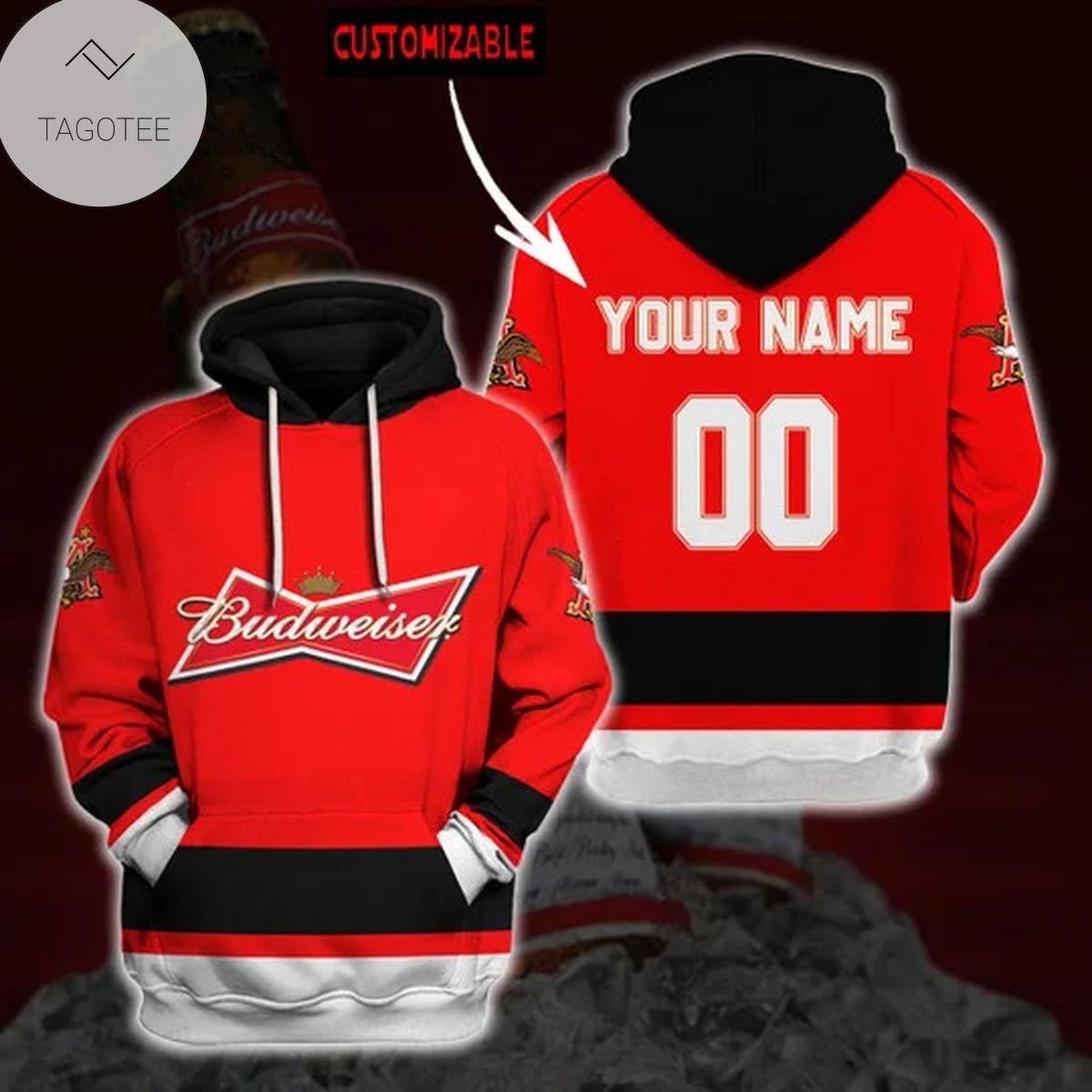 Personalized Budweiser Beer Logo Hoodie Personalized Budweiser Beer Logo Hoodie