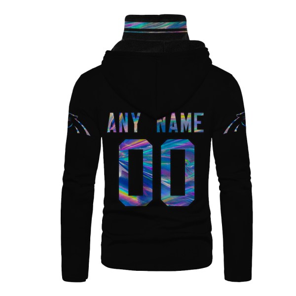 Personalized Carolina Panthers Black Custom 3D Hoodie Mask Personalized Carolina Panthers Black Custom 3D Hoodie Mask