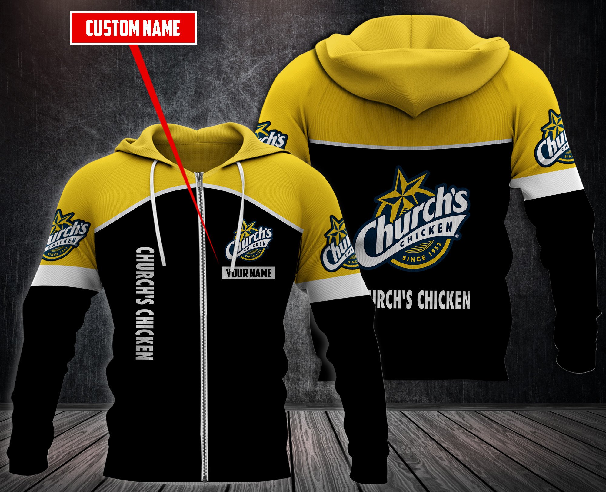 Personalized Church’S Chicken 3D Fleece Hoodie Personalized Church’S Chicken 3D Fleece Hoodie