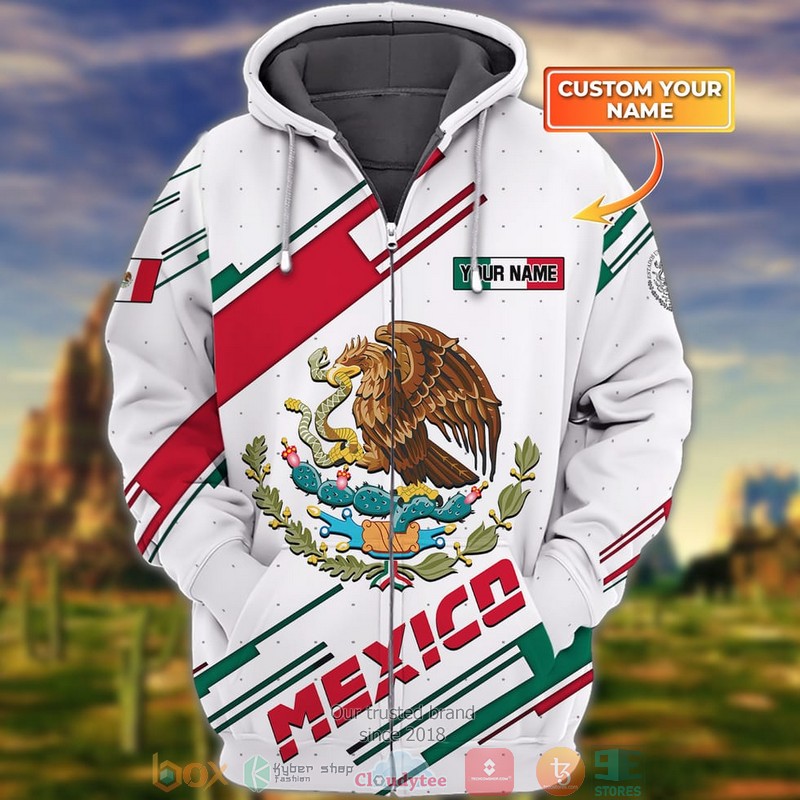 Personalized Coat Of Arms Mexico Custom White Zip Hoodie Personalized Coat Of Arms Mexico Custom White Zip Hoodie