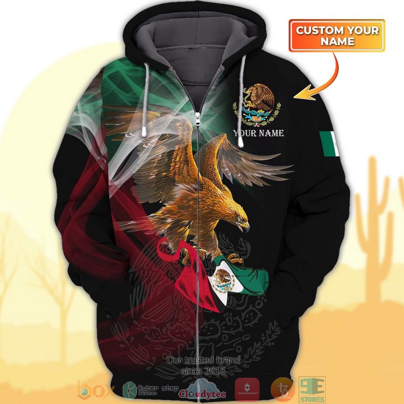 Personalized Coat Of Arms Mexico Flag Custom Black Zip Hoodie Personalized Coat Of Arms Mexico Flag Custom Black Zip Hoodie