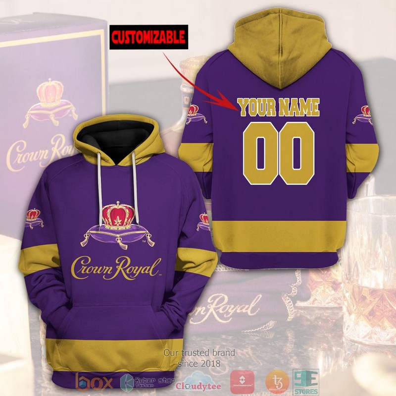 Personalized Crown Royal Purple Yellow Custom 3D Hoodie Personalized Crown Royal Purple Yellow Custom 3D Hoodie